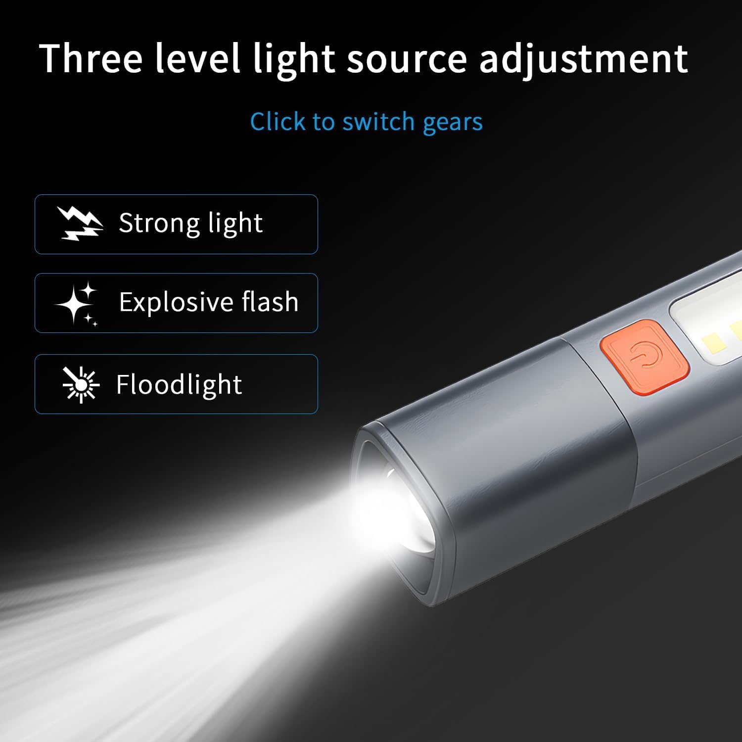 High Power LED Portable COB Zoomable Flashlight – USB Rechargeable Waterproof Mini Torch with Multi-Bright Modes, Backup Battery & Adjustable Focus for Outdoor & Emergency_img_2