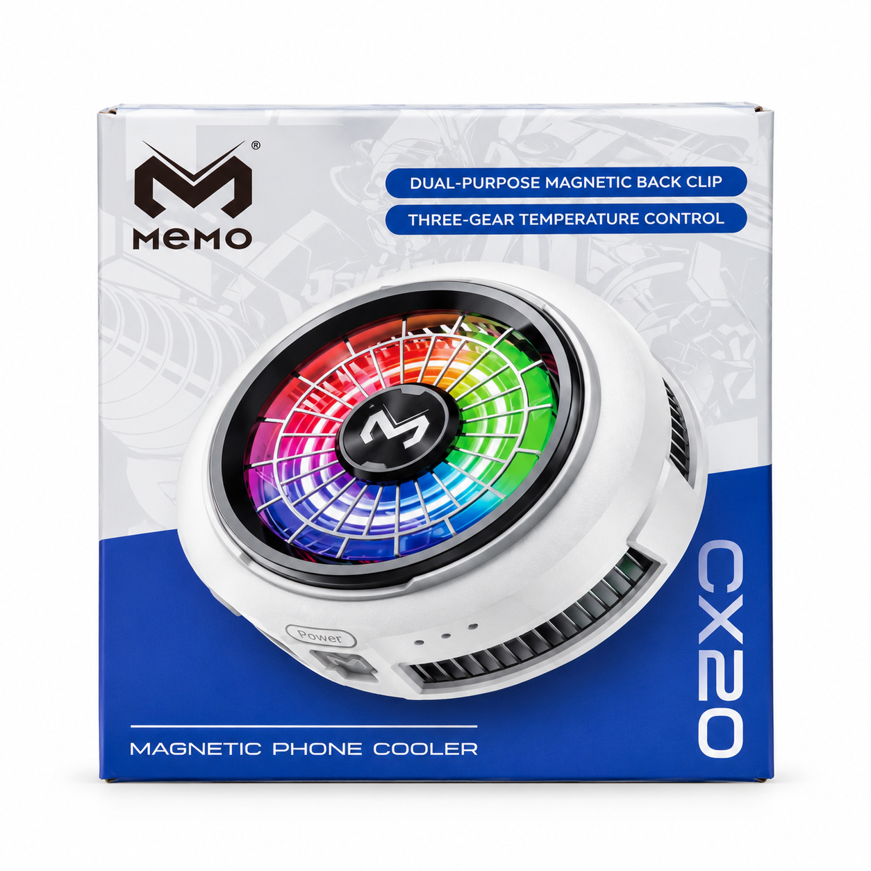 MEMO CX20 RGB Magnetic Phone Cooler – 3-Gear Temperature Control, Advanced Semiconductor Refrigeration, Dual-Purpose Magnetic & Back Clip, Low Noise Fan for Smooth Mobile Gaming_img_3
