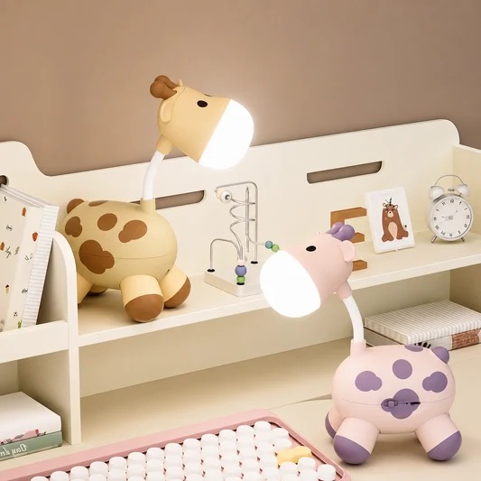 Cute Giraffe Night Light & Desk Lamp – Flexible Gooseneck Rechargeable LED Reading Lamp with Micro-USB Charging for Kids Room & Bedside Decor_img_5