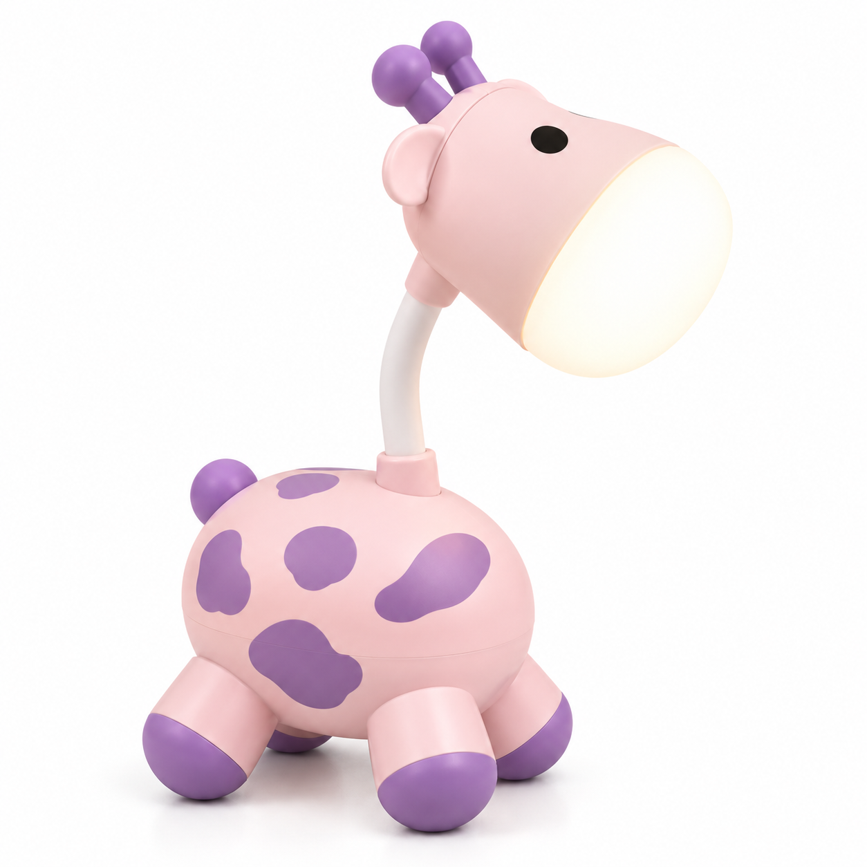 Cute Giraffe Night Light & Desk Lamp – Flexible Gooseneck Rechargeable LED Reading Lamp with Micro-USB Charging for Kids Room & Bedside Decor_img_3