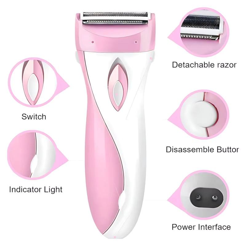 Kemei KM-3018 Women’s Cordless Electric Shaver & Hair Remover – Hypoallergenic Foil Triple Blade, Swing Head & Ergonomic Design for Safe Body Grooming_img_2
