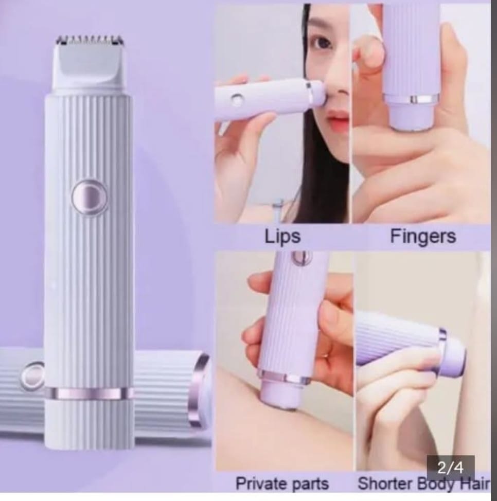 2-in-1 Multifunctional Women’s Electric Trimmer & Shaver – Painless Portable Facial, Body & Private Parts Hair Remover with USB Charging & Light Purple Design_img_5