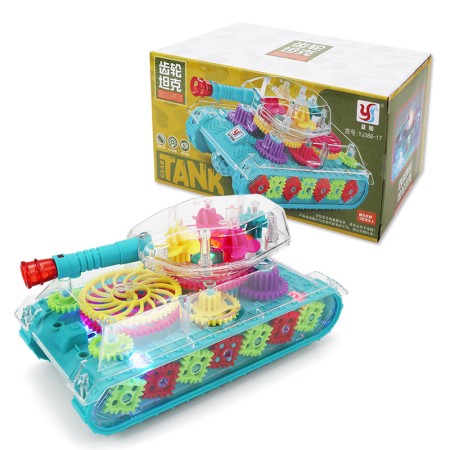 Transparent 3D Gear Toy Tank for Kids – Electric Mechanical Transparent Tank with Colorful Flashing Lights & Dynamic Sound Effects, Safe & Interactive Educational Toy Gift_img_3