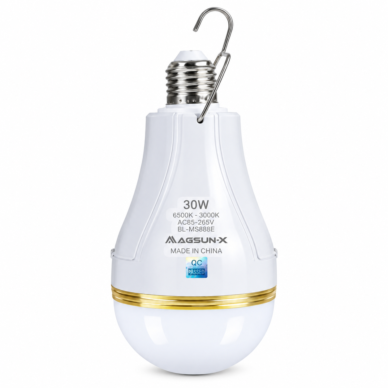 MAGSUN-X 30W LED Rechargeable AC/DC Energy-Saving Bulb – 3500 Lumens Cool Daylight Emergency Light with High-Capacity Lithium Battery Pack_img_2