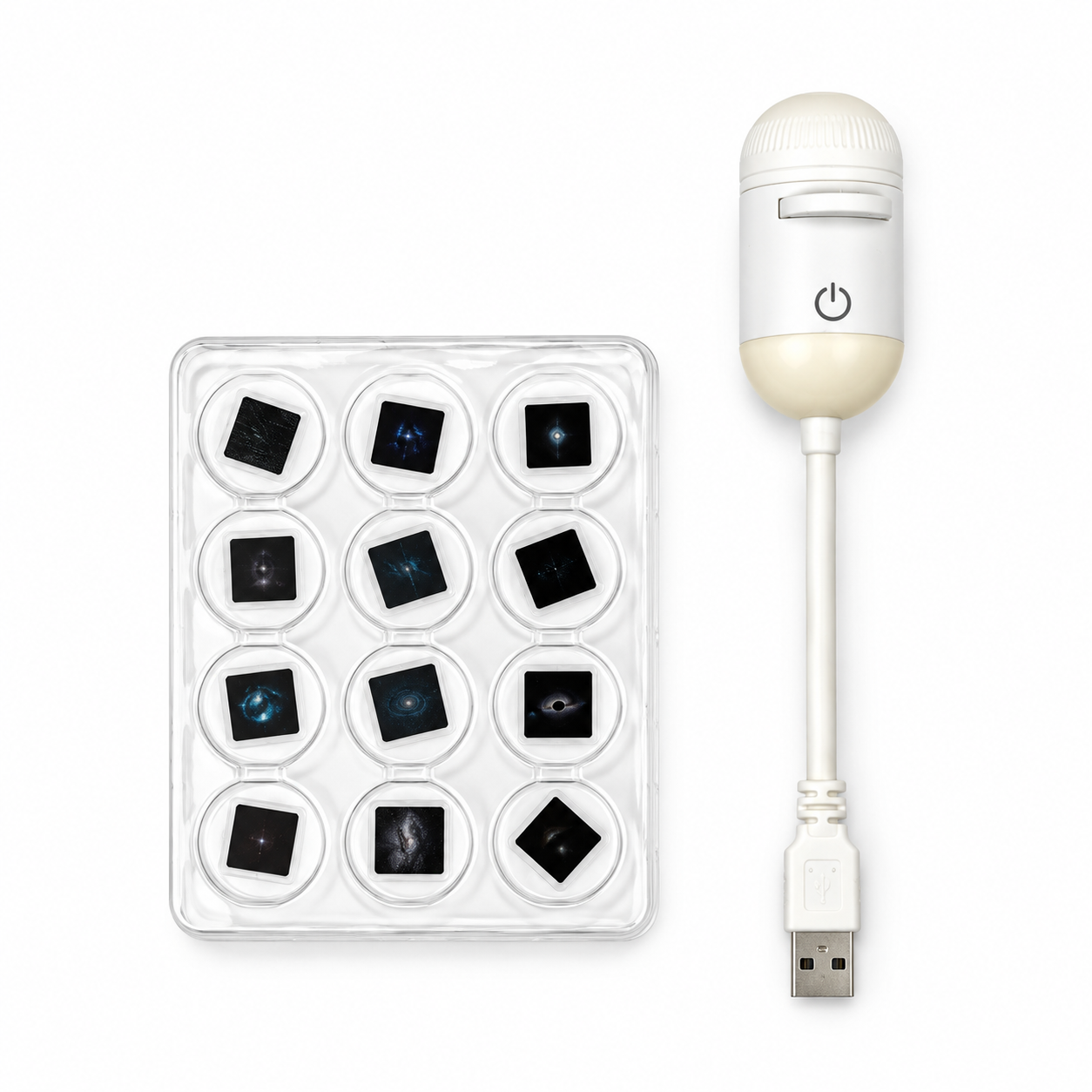 2-in-1 USB Mini Galaxy Star Projector & Bedside Night Light with 360° Flexible Design & 12 Interchangeable Disks_img_2