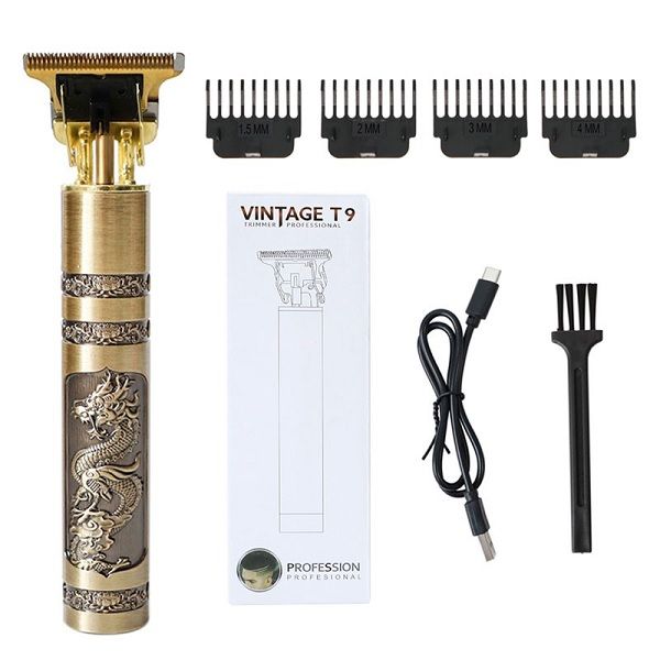 Rechargeable Vintage T9 Hair Clipper & Beard Trimmer – Cordless Stainless Steel Men’s Grooming Kit with USB Charging, 360-Degree Close Shave & 120-Min Battery Life_img_4