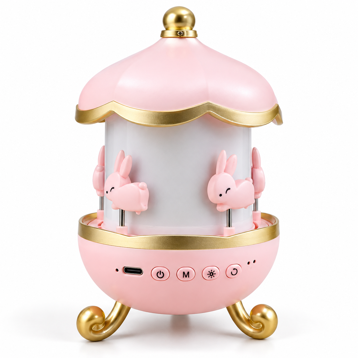 Bunny Carousel Night Light Projector – Rotating LED Star & Galaxy Projection Lamp with 6 Themes, 5 Color Patterns & Adjustable Brightness for Kids Room & Nursery Decor_img_3