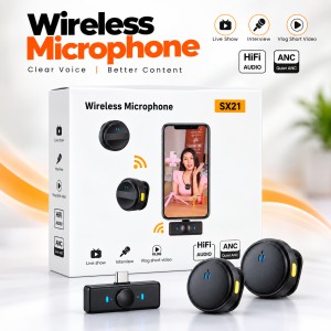 SX21-New 2-in-1 Wireless Lavalier Microphone – Dual Mic Setup for Crystal Clear Mobile Recording_img_0