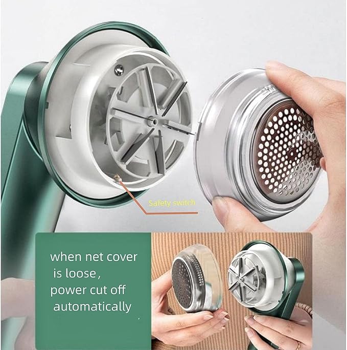 Rechargeable Fabric Shaver & Lint Remover – Electric Fuzz Trimmer with Safe Mesh Cover, USB Charging & Multi-Purpose Clothes Bobble Remover_img_5
