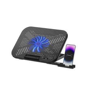 Rapoo CF100 High-Efficiency Laptop Cooling Pad (Black) – Powerful Airflow, 6 Adjustable Ergonomic Angles, Wide Compatibility & Durable Build for Gaming & Office Laptops_img_0