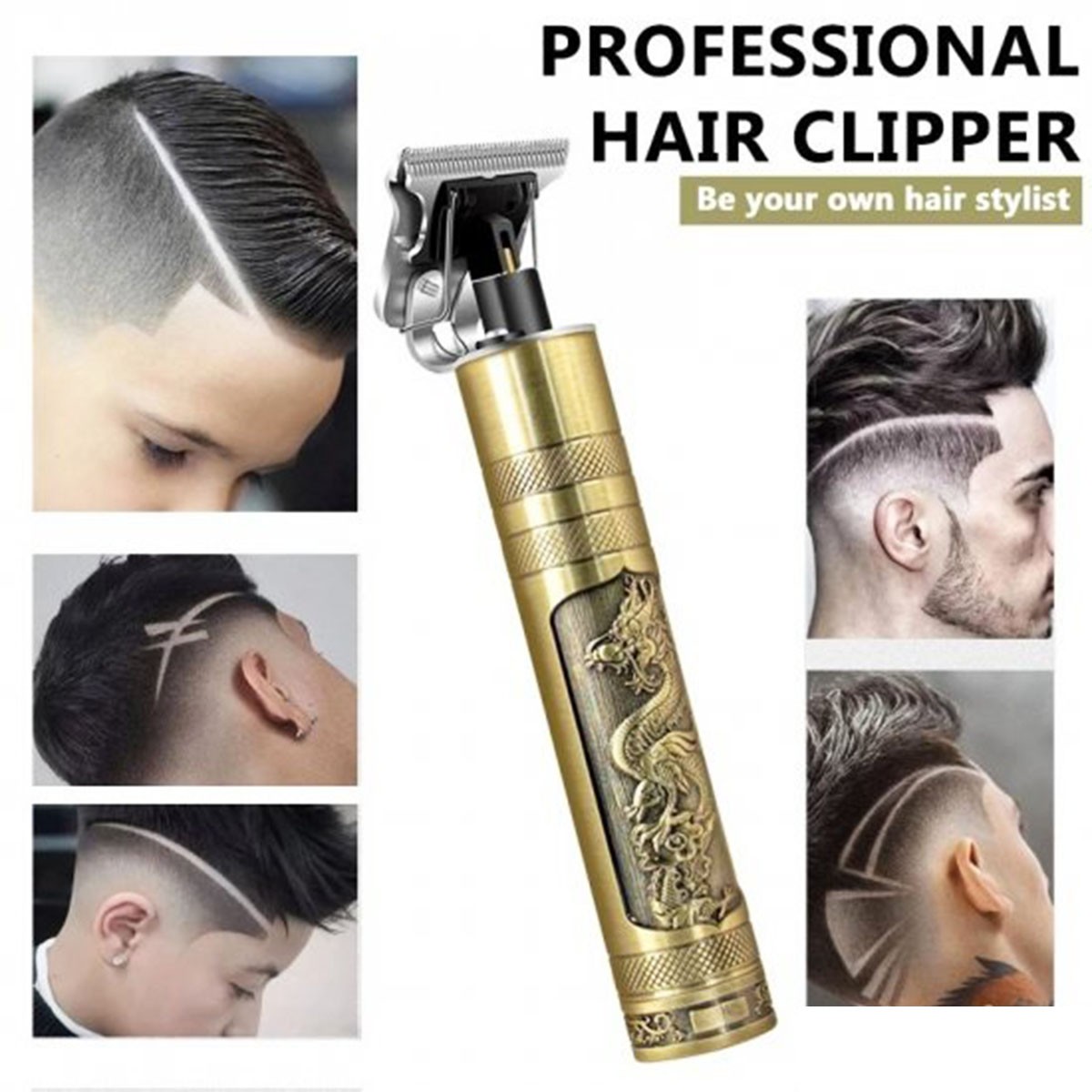 Rechargeable Vintage T9 Hair Clipper & Beard Trimmer – Cordless Stainless Steel Men’s Grooming Kit with USB Charging, 360-Degree Close Shave & 120-Min Battery Life_img_2