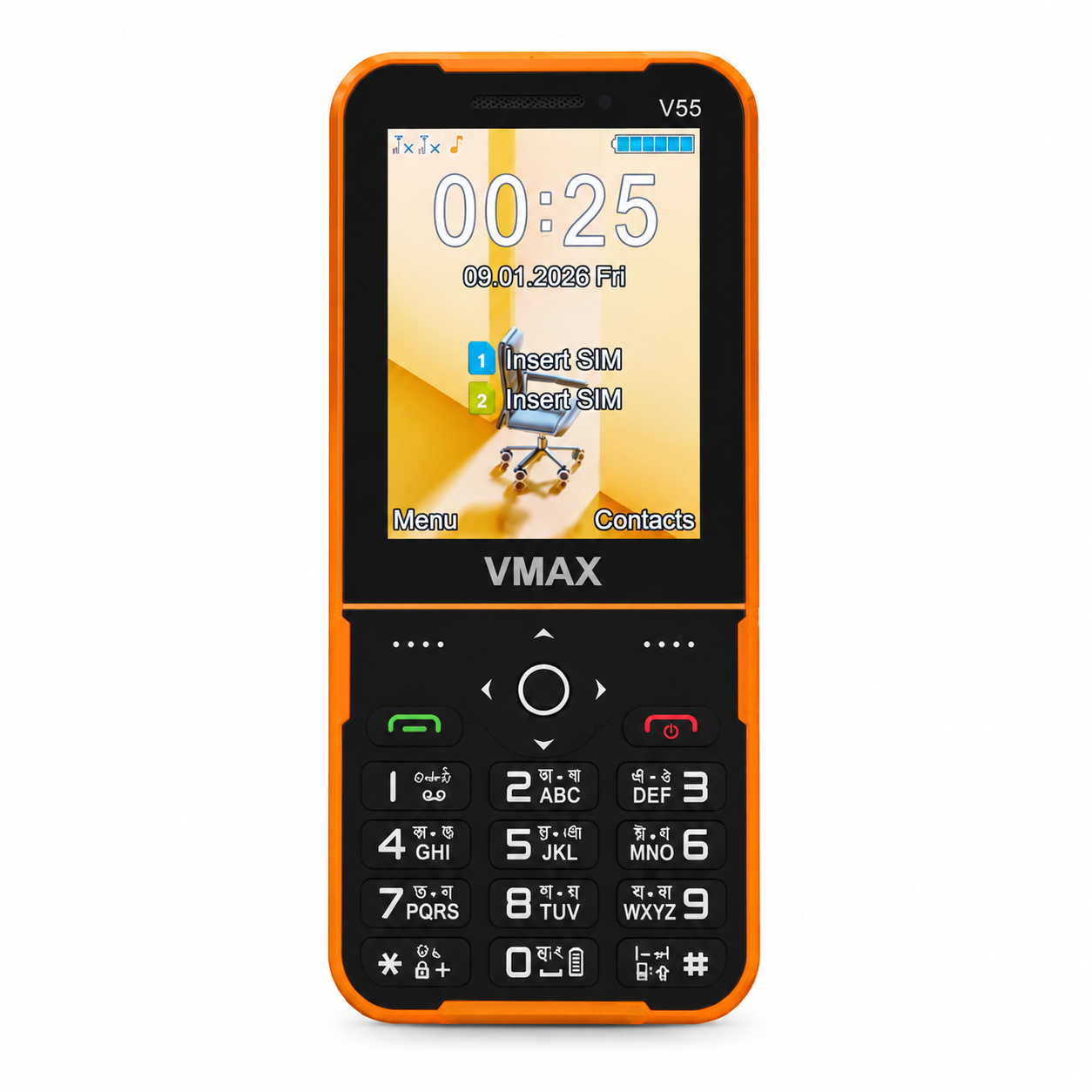 VMAX V55 PRO Max Feature Phone – 2.8 Inch HD Display, Slim Metal Body, 2500mAh Built-In Battery, Type-C Port, Wireless FM, Auto Call Recording & Dual SIM Support_img_2