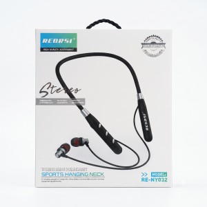 RECRSI RE-NY032 Wireless Sports Hanging Neck Earphone – Stereo Bluetooth Headset with Ergonomic Neckband Design & High-Quality Sound_img_0