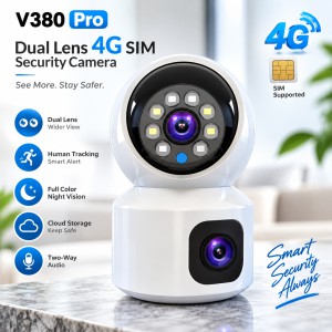 V380 Pro Dual Lens 4G SIM Supported Security Camera – Wireless PTZ Outdoor Camera with Full Color Night Vision, Human Tracking & Cloud Storage_img_0