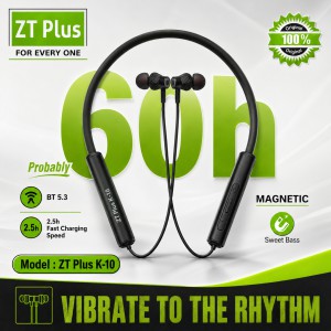 ZT Plus K-10 Wireless Bluetooth Neckband Earphone – Bluetooth 5.3 Headset with 60H Battery Life, Sweet Bass, 2.5H Fast Charging & Magnetic Earbuds_img_0