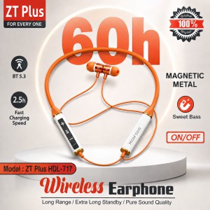 ZT Plus HDL-717 Wireless Neckband Earphone – Bluetooth 5.3 Headset with 60H Battery Life, 2.5H Fast Charging & Magnetic Metal Earbuds_img_0