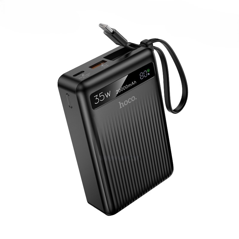Hoco MMJ-04 20000mAh 35W PD Fast Charging Power Bank with Built-in Type-C Cable, LED Digital Display, QC3.0 & 22.5W Super Fast Charger for iPhone, Samsung, iPad & Type-C Devices_img_5