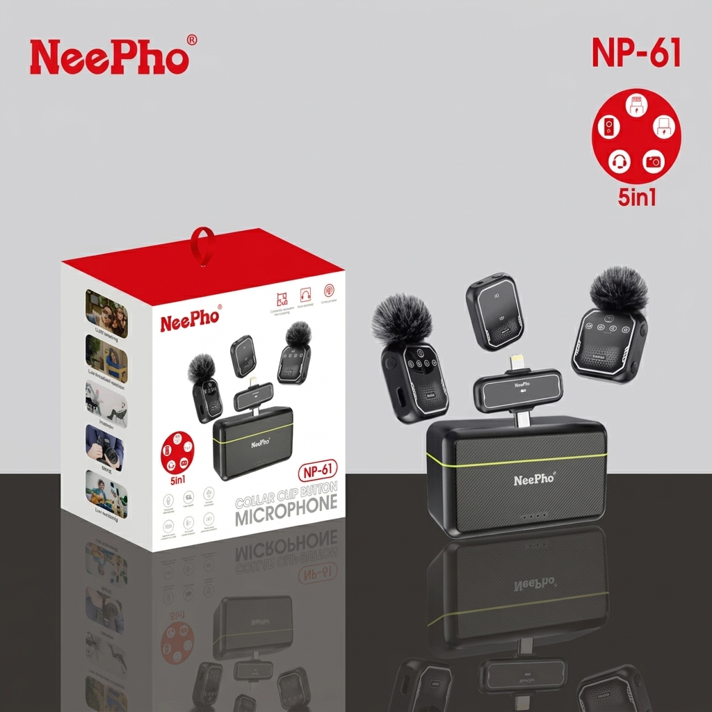 Neepho NP-61 Wireless Microphone For Type-C, iPhone & Camera_img_1
