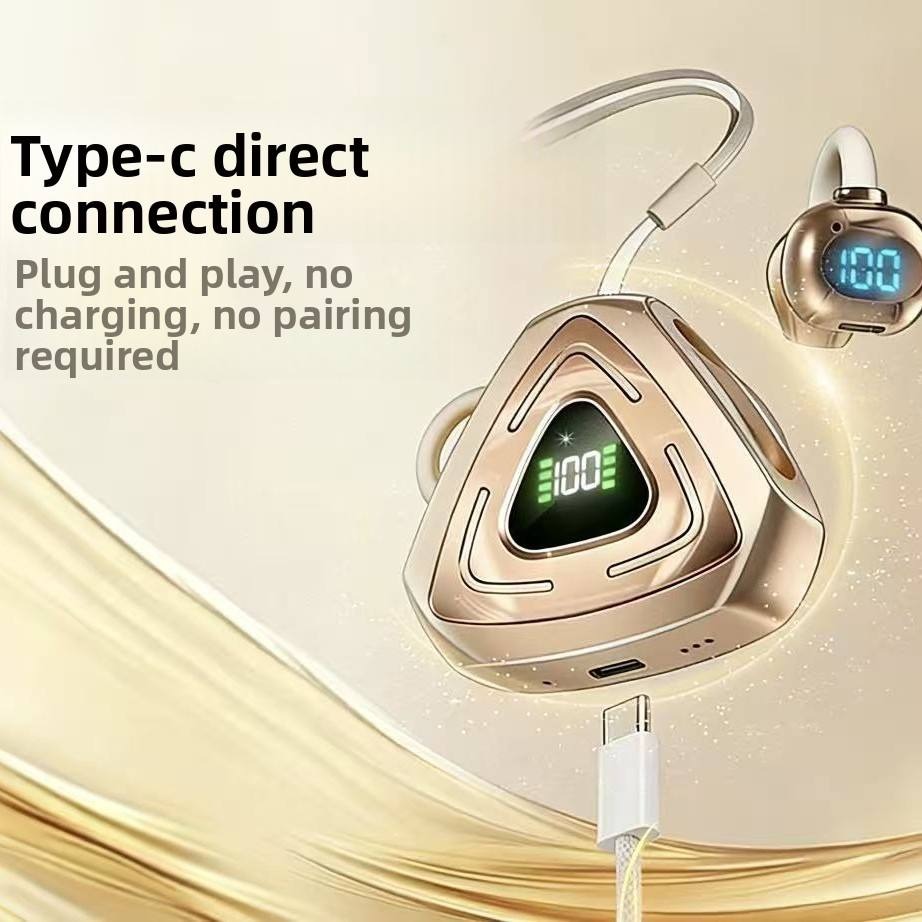 J82 Open-Ear Clip-On True Wireless Earbuds – Bluetooth 5.4 TWS Gaming Headphones with Digital LED Display, Low Latency & IPX4 Waterproof_img_4