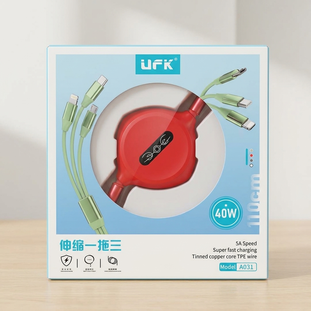 UFK 3-in-1 Retractable Super Fast Charging Cable (A031)_img_4