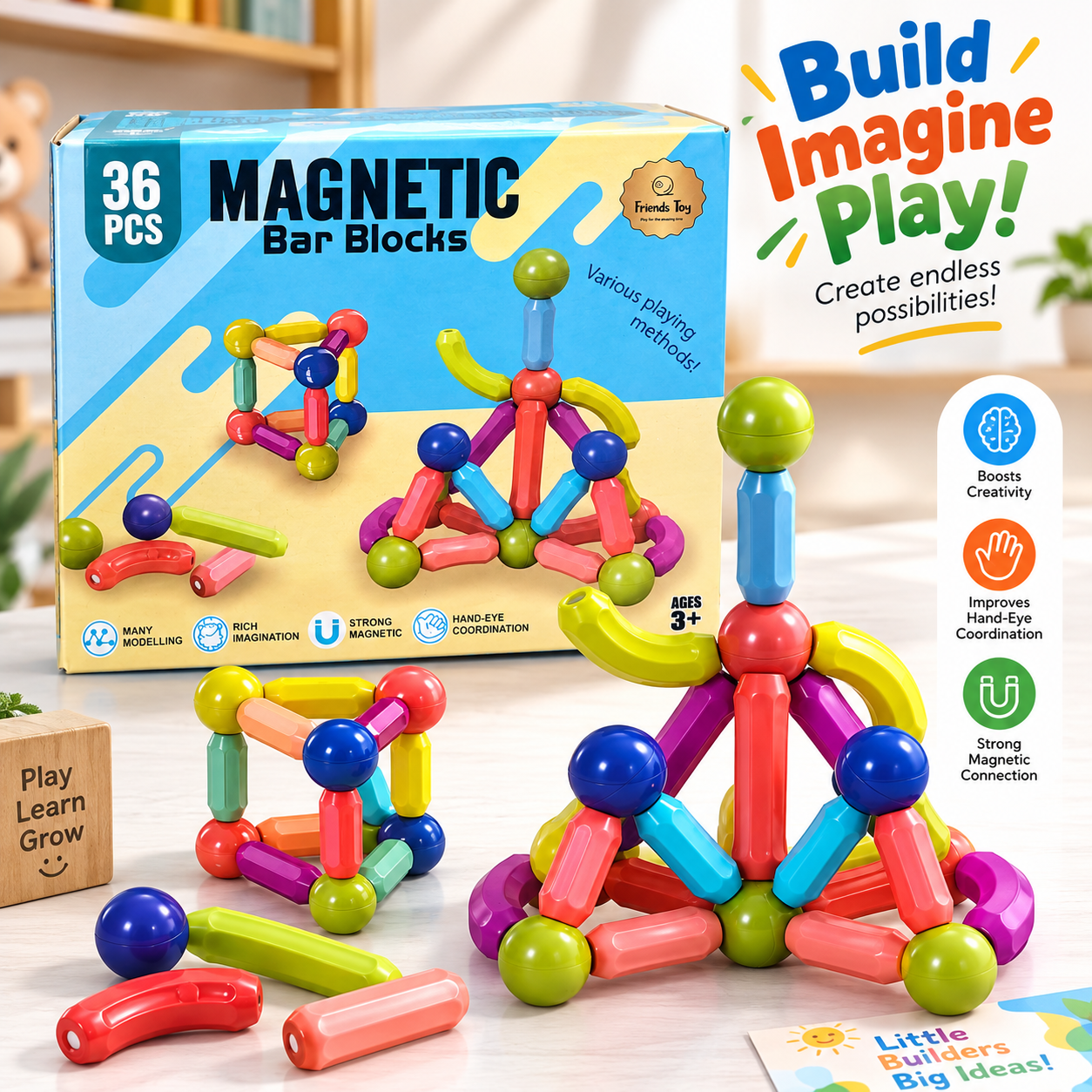 Big Size Magnetic Building Blocks Kid Toy Set Montessori Educational Magnetic Stick Building Bricks Construction Funny Toy Gift 36 pcs_img_1