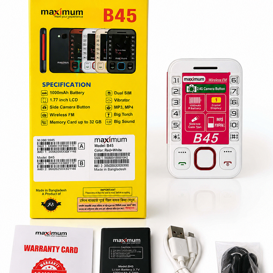 Maximum B45 Mini Card Phone – Compact GSM Phone with Smartphone Bluetooth Sync, Auto Call Recording, 1000mAh Battery, 32GB TF Support & Bright Torch Light_img_5