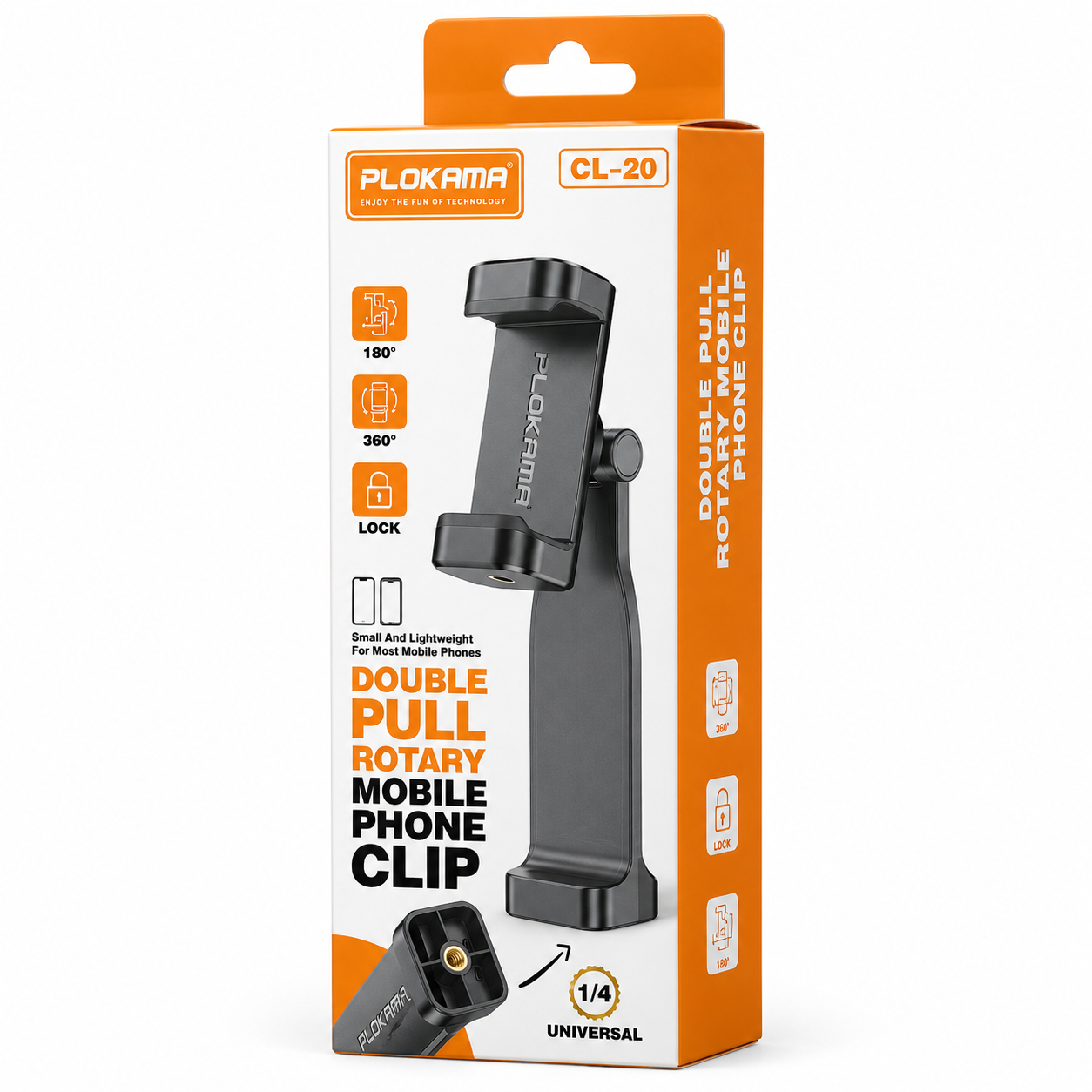 Plokama CL-20 Universal Phone Clip Head for Tripod – 360° Rotatable Smartphone Mount Holder with Anti-Slip Grip for Vlogging, Photography & Live Streaming_img_4