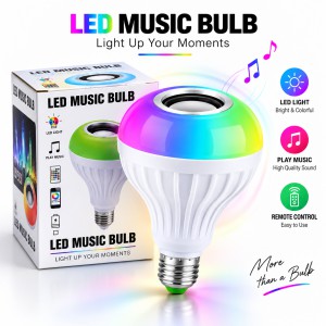 Smart LED Bluetooth Speaker Music Bulb – AC 220V Color-Changing RGB Light Bulb with Remote Control, Wireless Audio Playback & Energy-Saving E27/B22 Socket Support_img_0