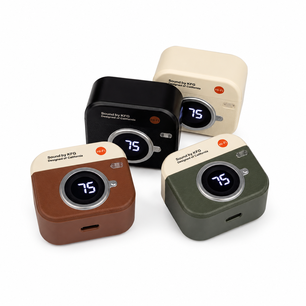 Q86 Retro Camera Design True Wireless Earbuds – Bluetooth 5.4 TWS with Leather Texture, Digital LED Display, Low Latency Gaming & ENC Noise Reduction_img_7