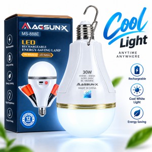 MAGSUN-X 30W LED Rechargeable AC/DC Energy-Saving Bulb – 3500 Lumens Cool Daylight Emergency Light with High-Capacity Lithium Battery Pack_img_0