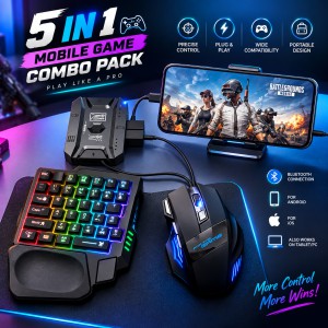 5-in-1 Mobile Gaming Combo Pack – Phone Stand, Keyboard & Mouse Converter Kit for Enhanced Precision, Ergonomic Comfort & Console-Like Mobile Gaming_img_0