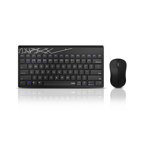 Rapoo 8000S Wireless Keyboard and Mouse Combo (Black) – 2.4GHz Stable Wireless, Spill-Resistant Design, 1000 DPI Optical Mouse, Long Battery Life & 2-Year Warranty_img_1