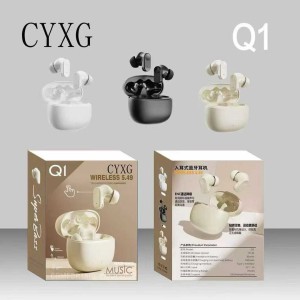CYXG Q1 True Wireless Stereo Earbuds – TWS with Super Deep Bass, ENC Noise Cancelling Mic, Smart Touch Control & Lightweight Comfort Fit_img_0