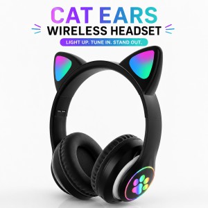 CAT STN-28 Wireless Cat Ear Headset – Bluetooth 5.0 Over-Ear Headphones with 40mm Speakers, 400mAh Battery, 7-Hour Playtime & Cute Stylish Design_img_0