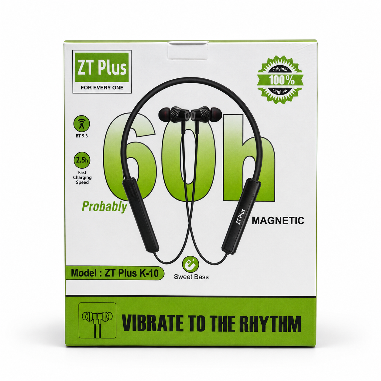 ZT Plus K-10 Wireless Bluetooth Neckband Earphone – Bluetooth 5.3 Headset with 60H Battery Life, Sweet Bass, 2.5H Fast Charging & Magnetic Earbuds_img_3