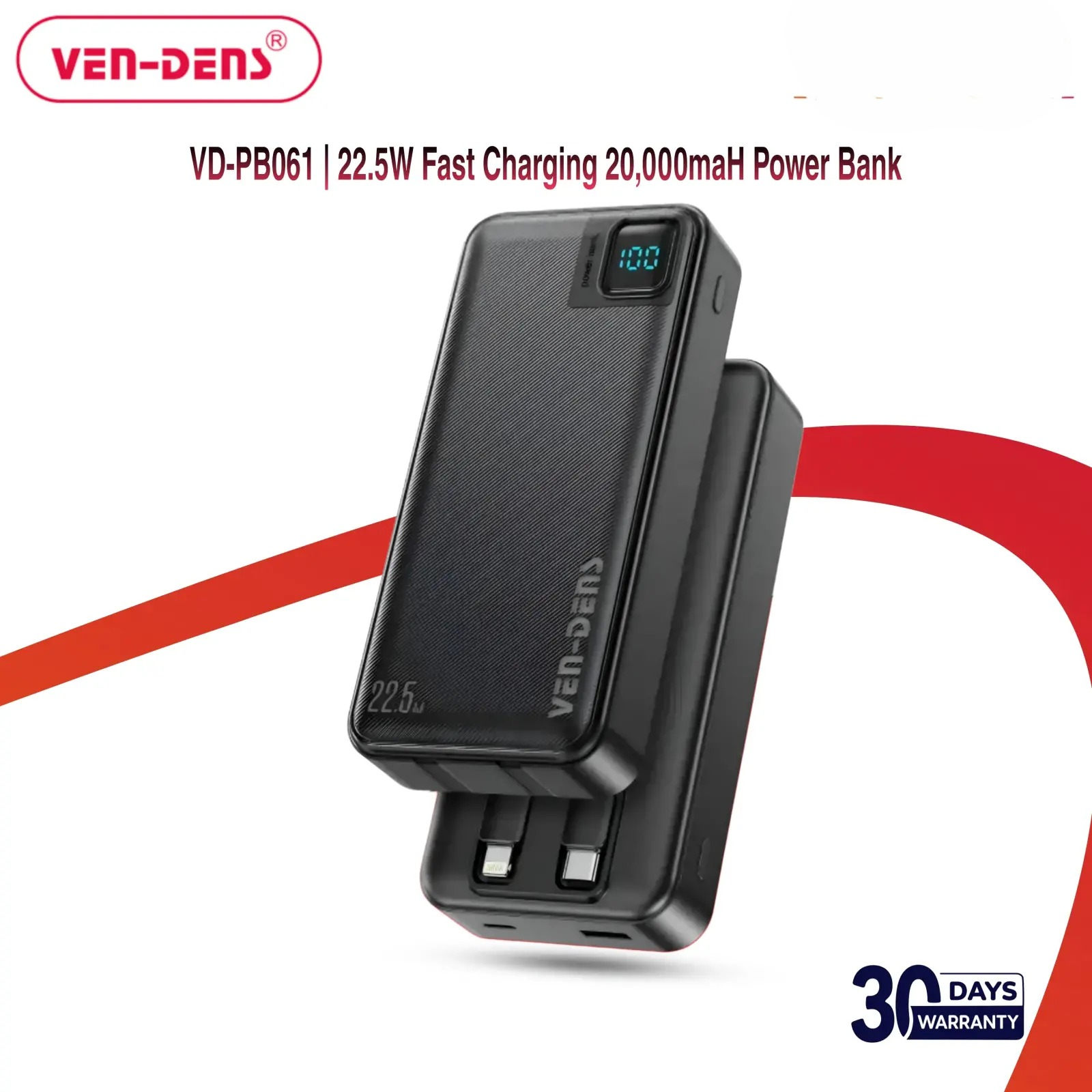 Ven-Dens VD-PB061 20000mAh 22.5W Power Bank Fast Charging High Quality Powerbank_img_2