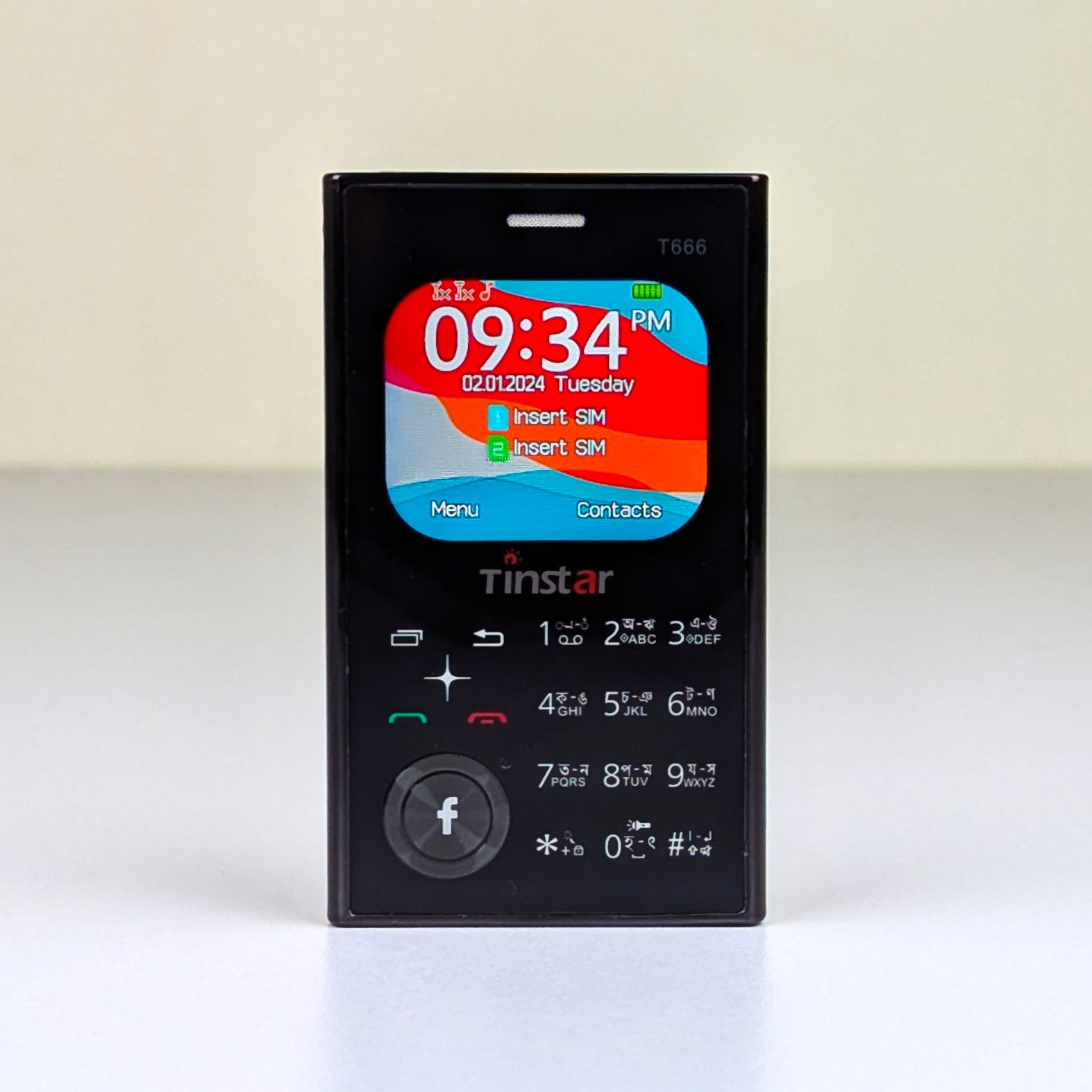 Tinstar T666 Dual sim supported Card phone Golden color_img_2