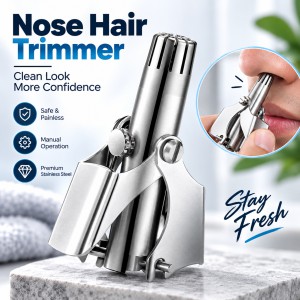 Premium Stainless Steel Manual Nose Hair Trimmer – Painless, Battery-Free, Washable & Portable Ear & Nose Grooming Clipper Tool for Men & Women_img_0
