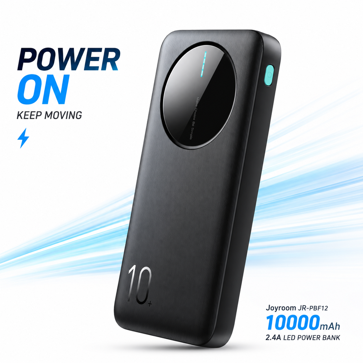 Joyroom JR-PBF12 10000mAh Power Bank – 2.4A Fast Charging Portable Charger with Triple Outputs, LED Indicators & Fire-Resistant ABS Body_img_1