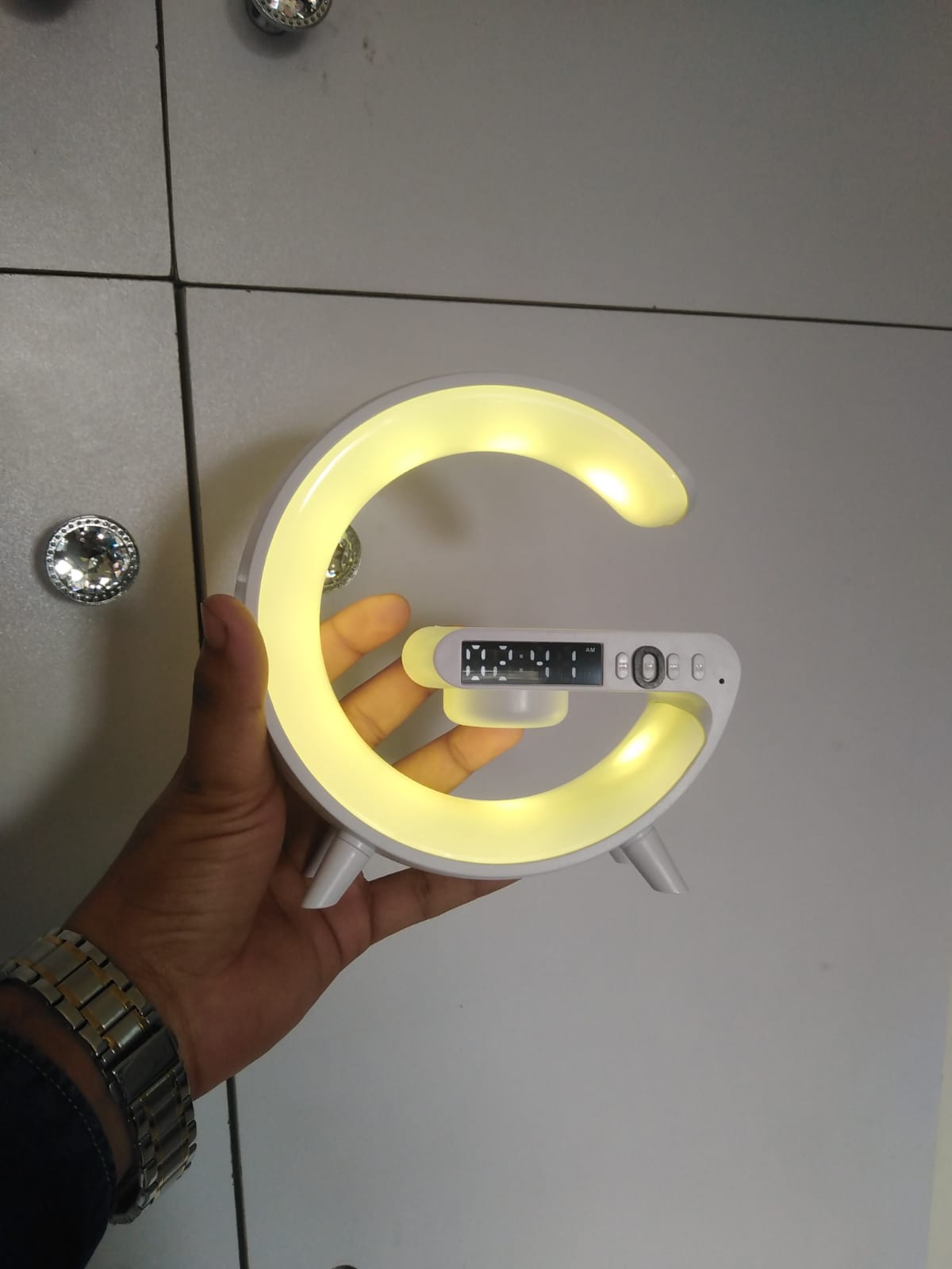 Smart Table Lamp with Wireless Charger, App Control,Sunrise WakeUp Light, RGB Lamp, Clock, Alarm, Mini Bluetooth Speaker, Dimmable Night Light Lamp Alarm Clock G63_img_3