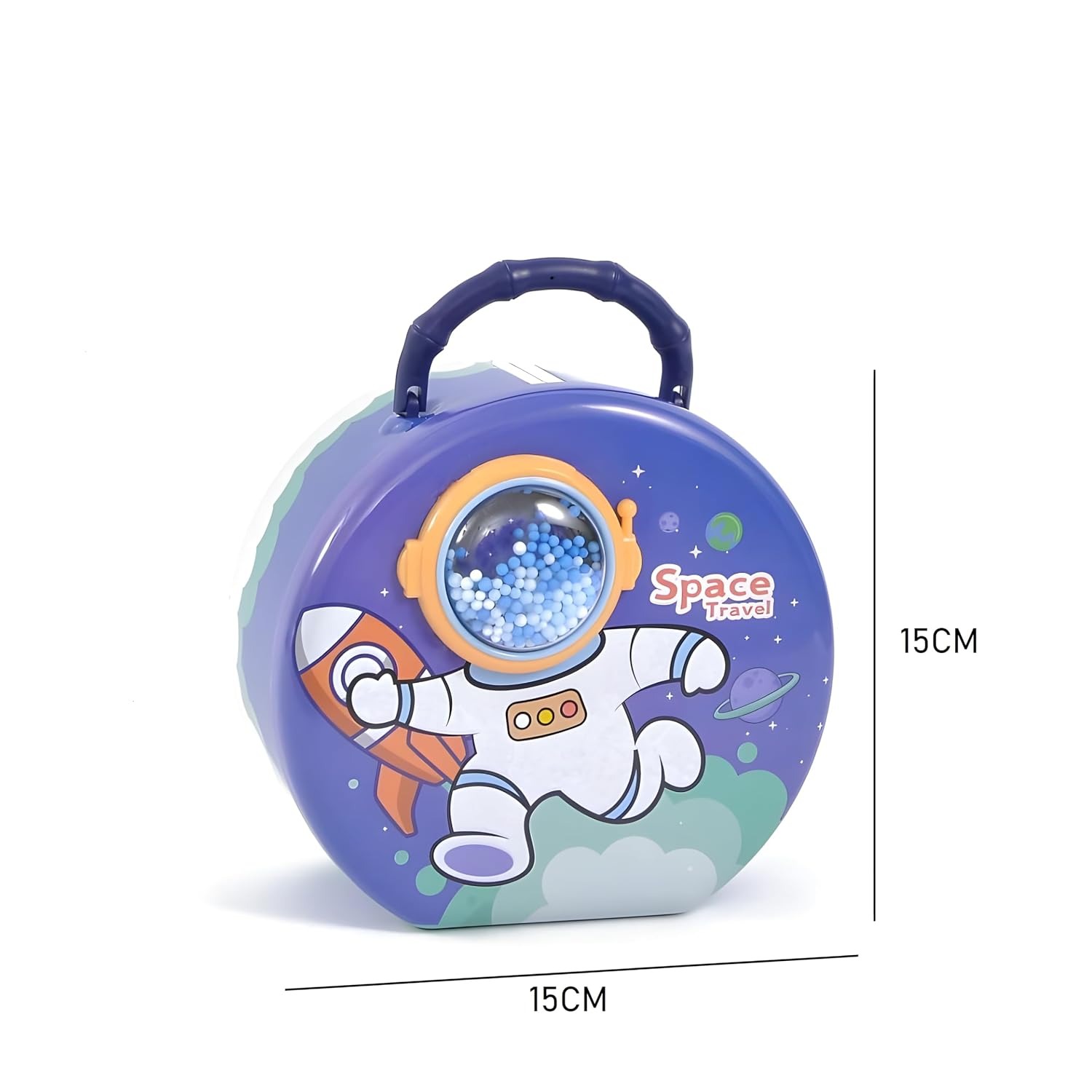 WISHKEY Space Theme Piggy Bank for Kids, Money Saving Container with Locking System, Coin Collector Storage Box with Handle, Money Bank for Boys & Girls."