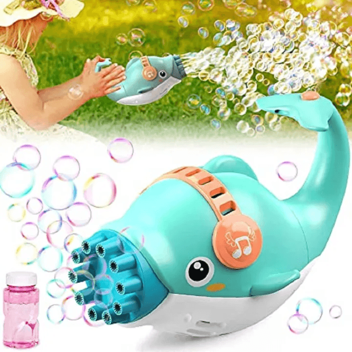 DOLPHIN Bubble Gun Toy Electric 8-Holes.For Kids Special Toy- 1pcs