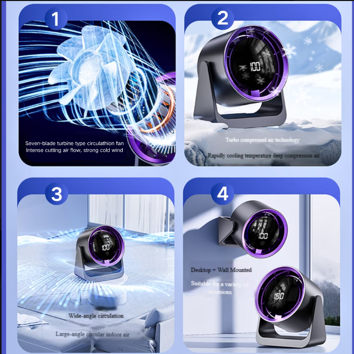 F7 desktop and wall-mounted circulation fan with an LED digital display_img_6