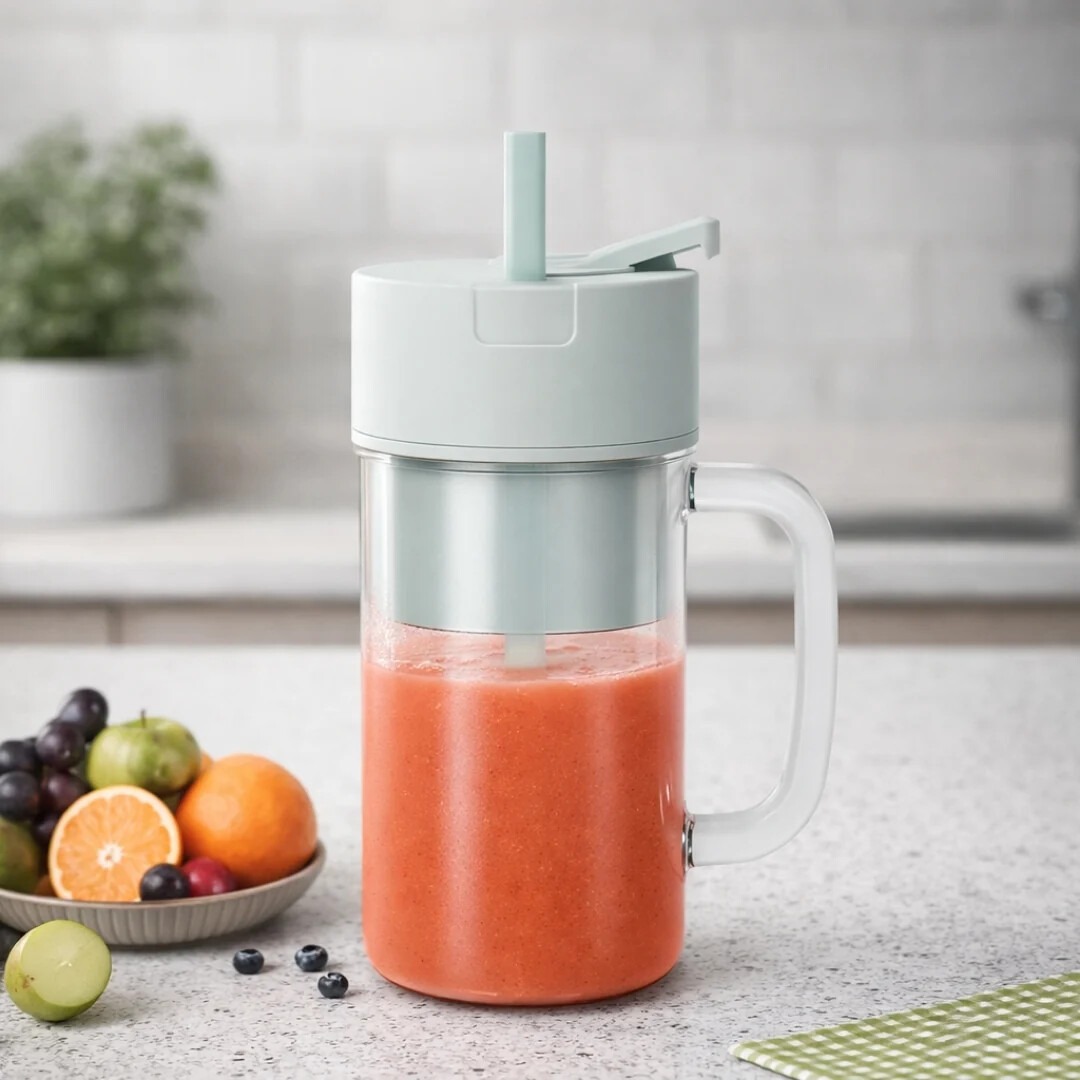 Electric Juice Cup with Straw & Handle for Smoothies_img_1