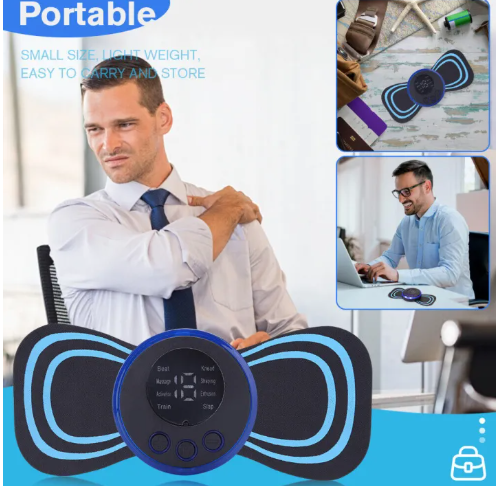 EMS Mini Neck Pulse Massager Electric LCD Display - Image 3