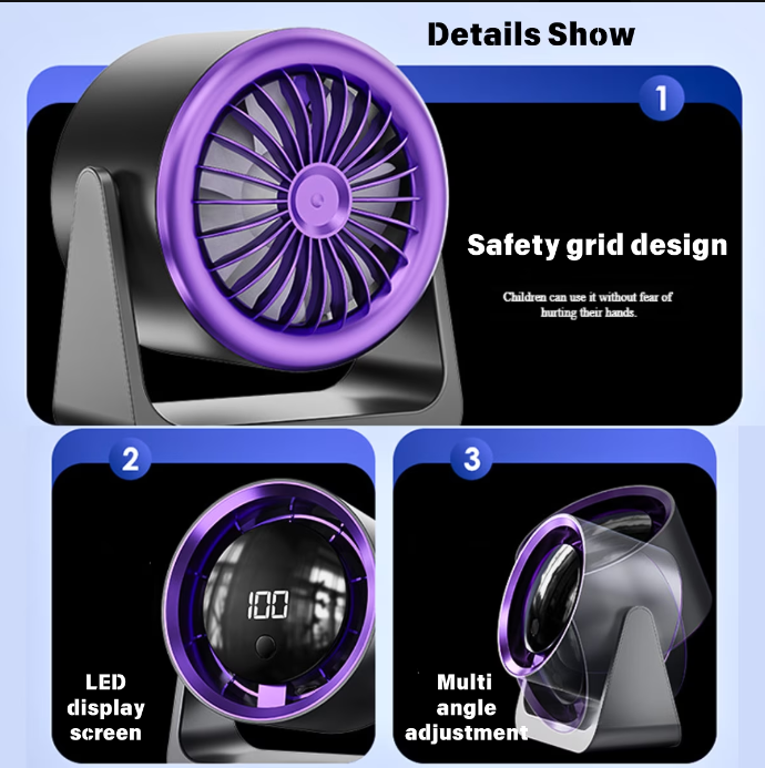 F7 desktop and wall-mounted circulation fan with an LED digital display_img_5