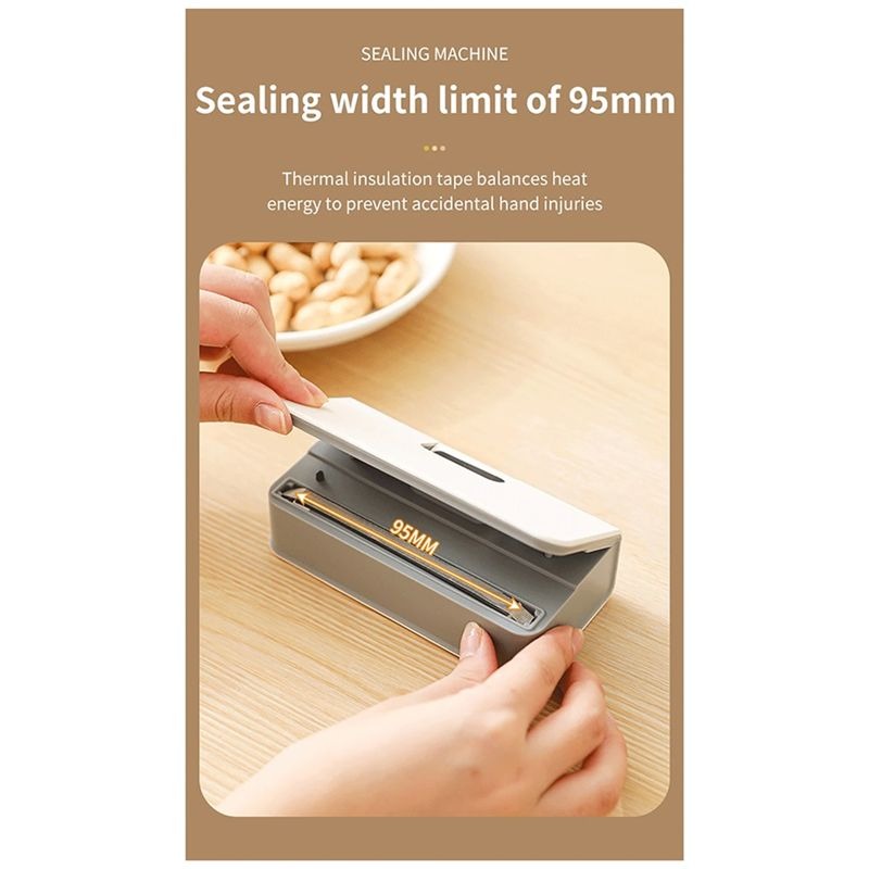 Mini Snack Bag Sealer, USB Plastic Bag Sealer, 2 in 1 Handheld Food Bag Sealer with 6-Level LED Display