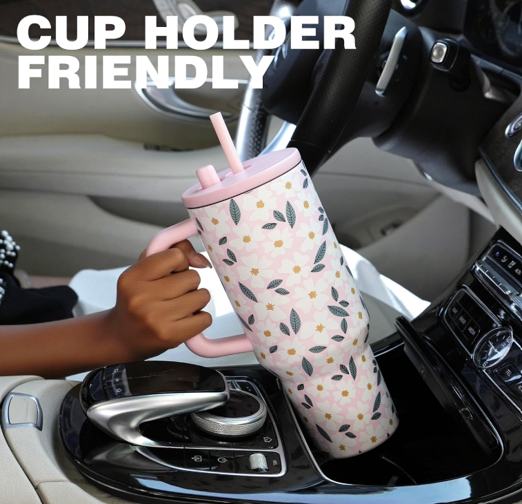 stainless steel insulated travel tumblers with handles and straws - Image 7