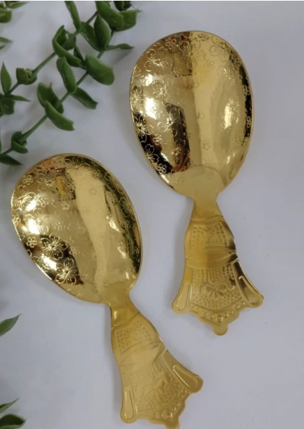 decorative golden dessert and serving spoons - Image 3