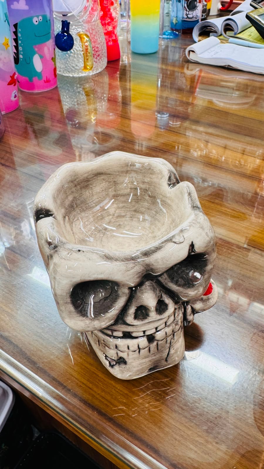 skull-shaped ashtray